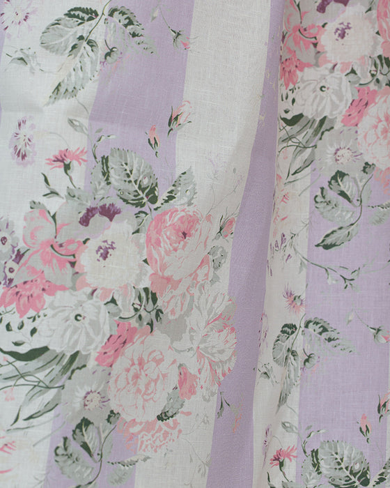Lilac Stripe Constance on White Linen