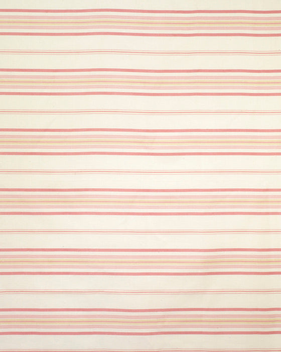 Multi Stripe Raspberry on White Linen
