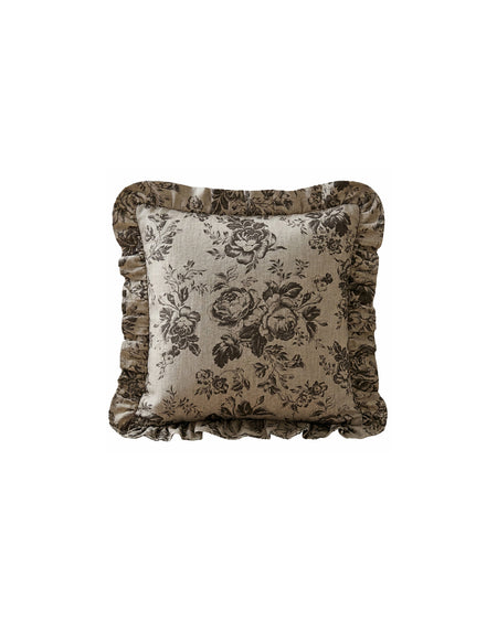 Decorative pillow with floral pattern on a white background