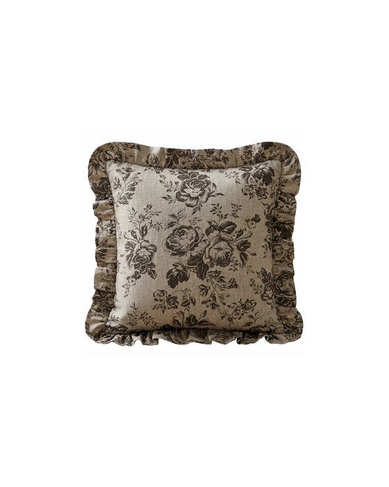 Decorative pillow with floral pattern on a white background