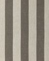 A fabric with natural linen color and vertical charcoal gray stripes.