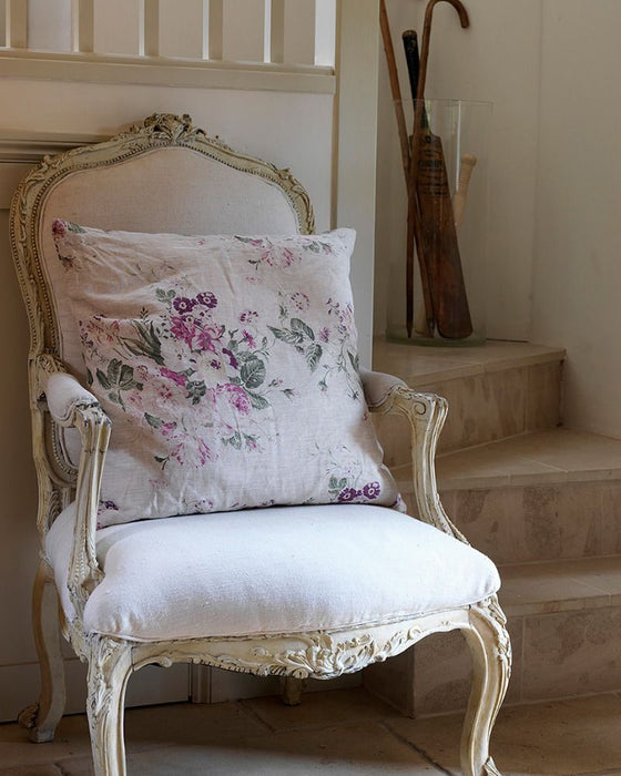 Cushion in Constance Multi on Natural Linen