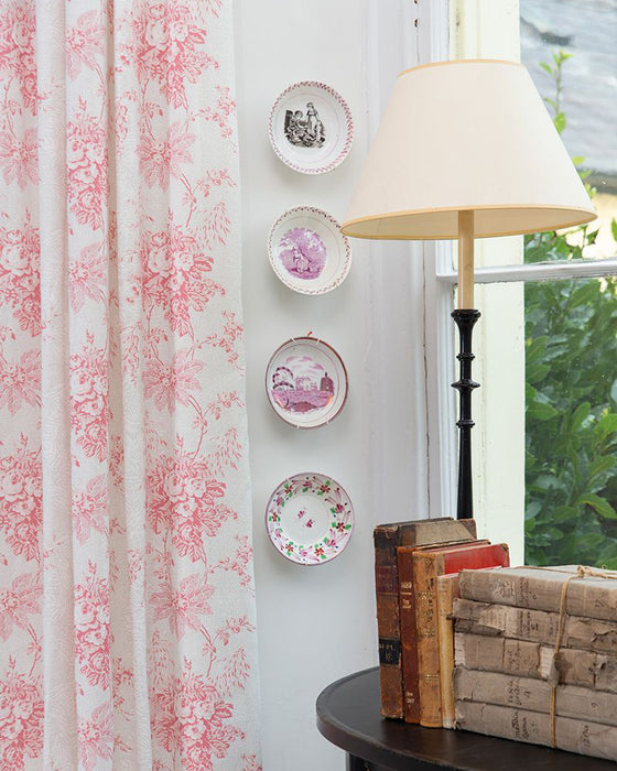 Charlotte Raspberry on White Linen