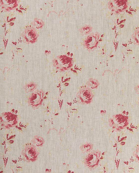 Rosie Raspberry on Natural Linen