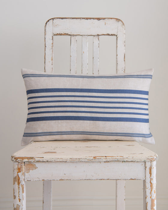 Jolly Stripe Navy on Natural Linen