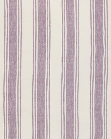 Striped fabric pattern with purple and white stripes on a plain background