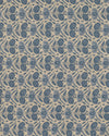 Patterned fabric with blue floral design on beige background