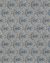 Patterned fabric with blue floral design on a beige background